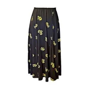 LuLaRoe Jennifer -  Black Maxi Skirt with Yellow Floral Design